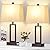 Lolikit 23.5" Touch Control Table Lamps, Metal Bedside Lamp for Bedroom Set of 2 with USB A+C Ports & AC Outlet, 3-Way Dimmable Nightstand Lamp for Living Room (LED Bulb Included)