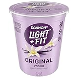 Dannon Light + Fit Vanilla Fat Free Yogurt, Creamy and Delicious Gluten Free Yogurt, 32 OZ