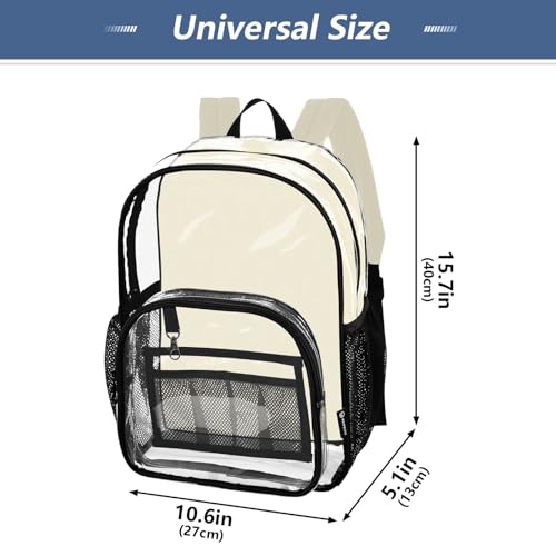 Kids Backpack Boys Girls Cornsilk Beige Travel Clear Bags for Women Large Plastic Approved Bag4