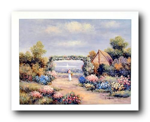 Country Cottage Flower Garden Scenery Landscpae Wall Decor Art Print Poster (16x20)
