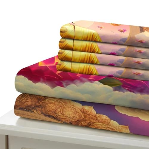 Parure de lit Bouddha 3D respirante pour une chambre parentale zen