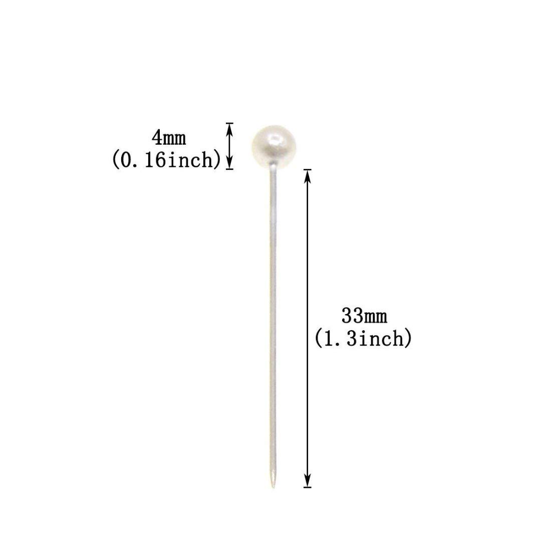 DIY Crafts Design No # 3, Pack of 960 Pcs, Decorative Round Faux Pearl Head Corsage Sewing Pins Straight Dressmaking Pins (White) Sewing Pins Straight (Design No # 3, Pack of 960 Pcs) 3