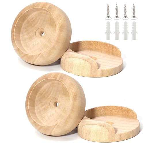 suiwotin 2 Pack Solid Wood Closet Pole Sockets, 1-3/8