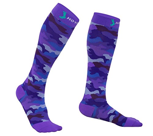 HOYISOX Compression Socks 20-30 mmHg for Men and Women, Running and Athletic Use, Recovery Fast (Purple, X-Large)