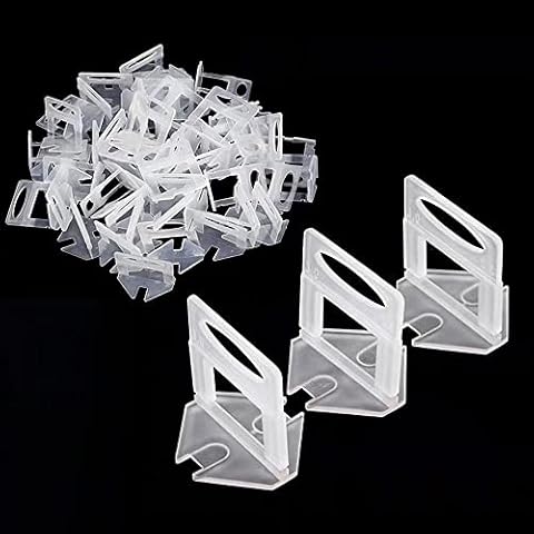 DXiongW 200pcs Tile Leveling System 3mm Leveling Spacer Clips Tile Leveling System Clips Spacer Tiles Leveler Spacers Leveler Spacers Floor Wall Tile Spacer for Ceramic Installation Cover