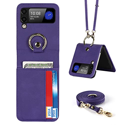 Étui porte-cartes Samsung Z Flip 3 5G avec kickstand violet