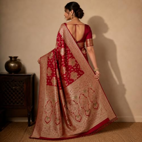 Generic gold banarasi silk saree – image 3