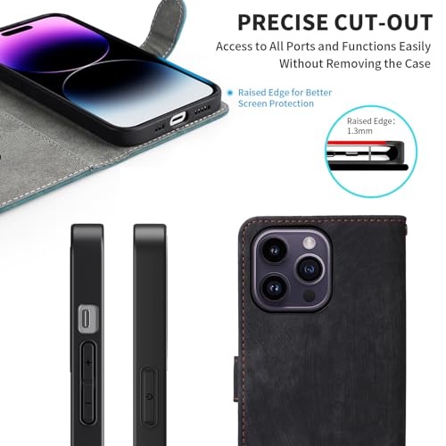 Étui Honor Magic8 Lite 5G en cuir noir chic avec blocage RFID