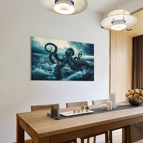Impression sur toile octopus decoration murale maison 50x75cm - 3