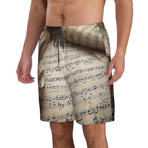 Men's Swim Trunks Quick Dry Bathing Suits Sheet Music Beach Board Shorts Swimwear with Pockets2