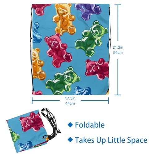 Sac à dos cordon imperméable lot de 2 ours en gélatine multicolore pliable - 3