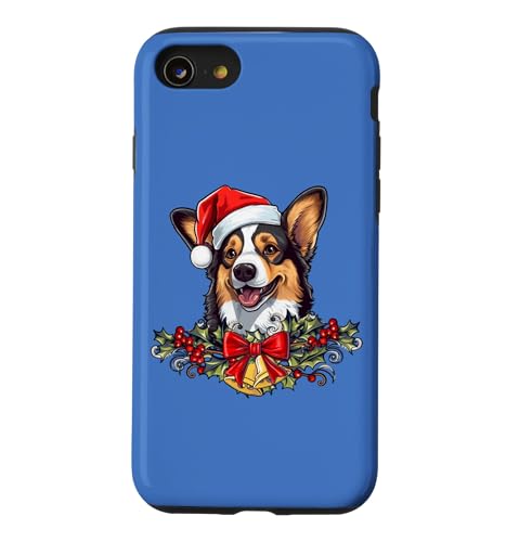 Funny Xmas Christmas Santa Black Tricolor Corgi Lover �X�}�z�P�[�X iPhone SE (2020) / 7 / 8 �p