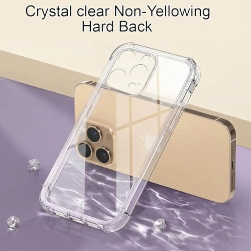 Image of Fashionury 3D Raised Transparent Crystal Clear Back Cover for iPhone 16 Pro | Shockproof Design | Anti-Slip Grip | Camera Protection | 360 Degree Protection Mobile Case