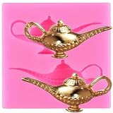 YIHUOMOLDS Tea Party Teapot Silicone Mold Aladdin Lamp Fondant Molds
