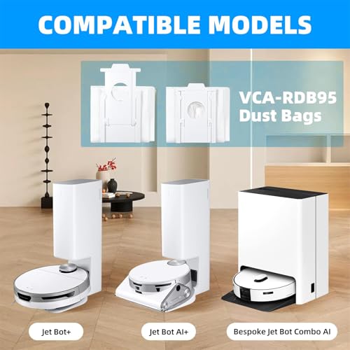 Image of Dust Bags Replacement VCA-RDB95 for SAMSUNG Jet Bot AI+ / Jet Bot+ 8 Pack | For Bespoke Jet Bot Combo AI Vacuum Clean Station, Jet Bot Vacuum Dust Bag Accessories Parts