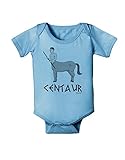 TOOLOUD Greek Mythology Centaur Design - Grayscale - Text Baby Romper Bodysuit - Aquatic Blue - 12 Mos