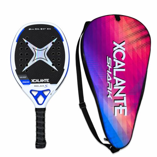 Raquete Para Beach Tennis 3K Carbono Profissional Kit Completo com Capa Protetora Overgrip e Munhequeira (Predator Relax S)