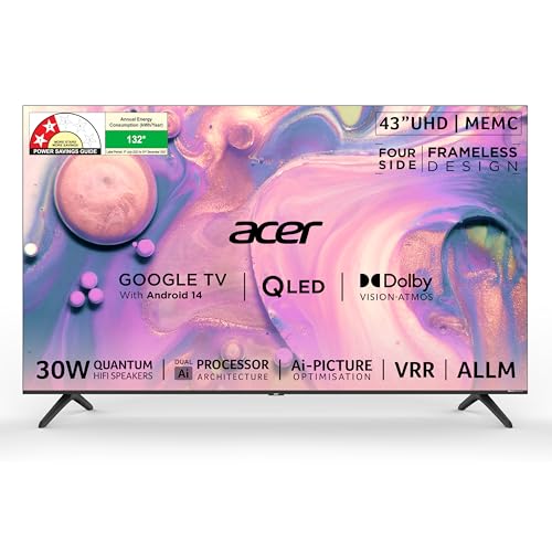 acer 109 cm (43 inches) V PRO Series 4K Ultra HD Smart QLED Googl...