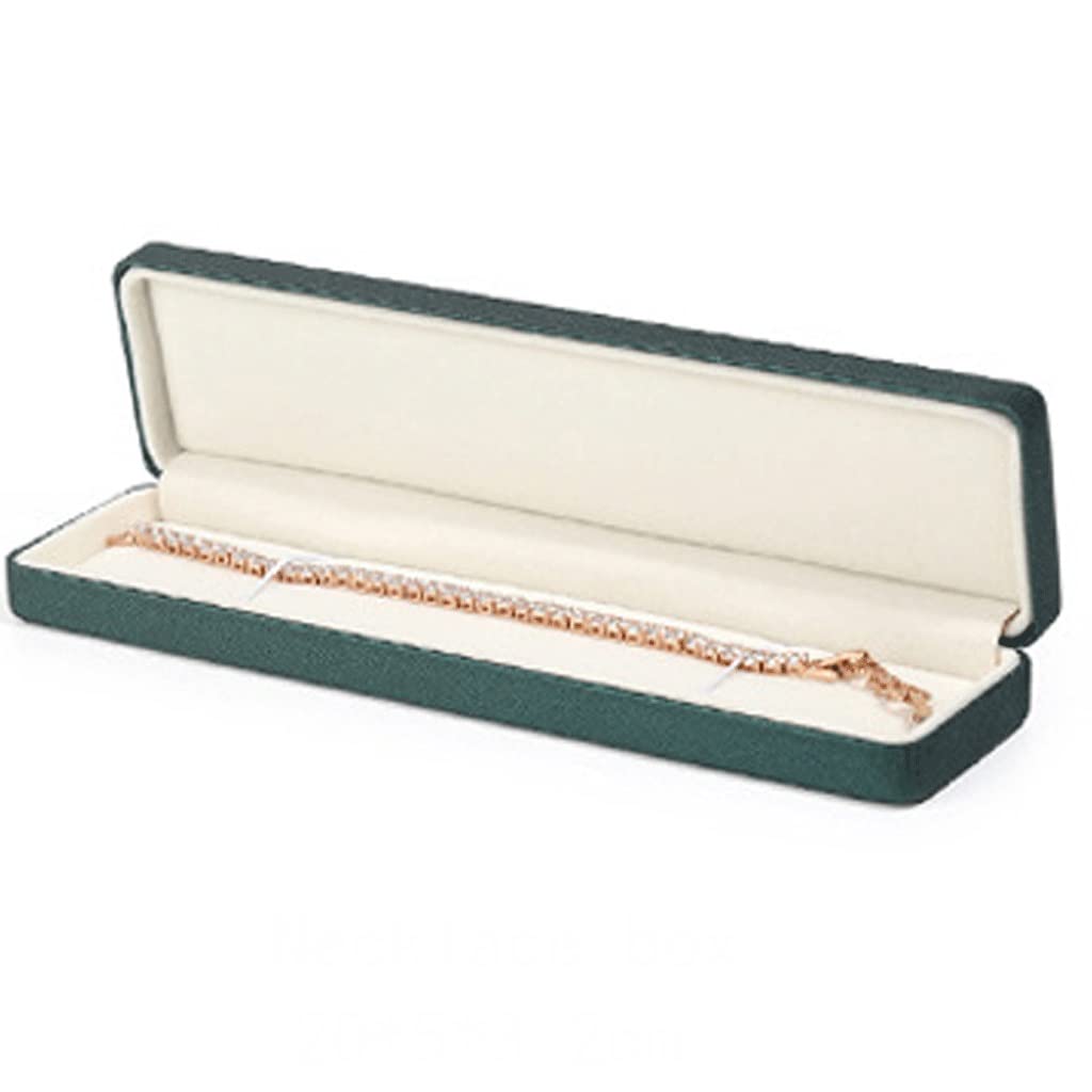 Dark Green Pu Leather Jewelry Packaging Box Metal Iron Embryo Jewelry Gift Box Proposal Ring Box Necklace Box (Color : Green Size : 6.2 * 5.1 * 3.5cm) (Green 20 * 5 * 3.2cm)