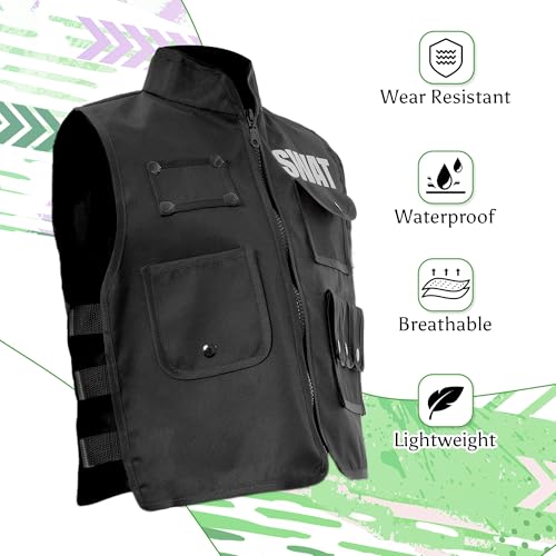 Disfraz Chaleco SWAT para Niños Talla 5-6 Negro miniatura 5