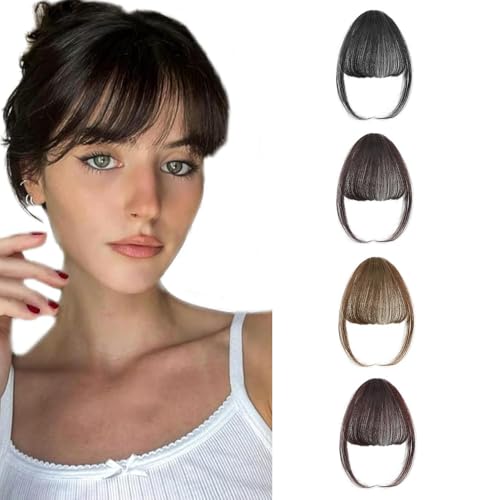XFSRG 4 Pezzi Frangetta Finta Capelli Clip Naturale Frangetta Finta Clip Wig-Air Bangs con Tempie per Donne