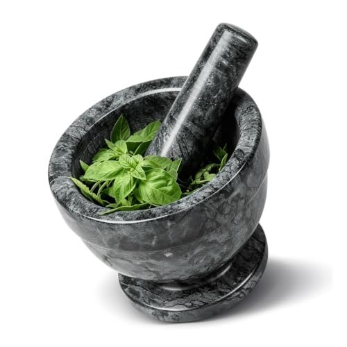 Flexzion Mörser mit Stößel aus Granit schwarz - 10cm Durchmesser, Mörser und Stößel Sets… – Ansicht 1