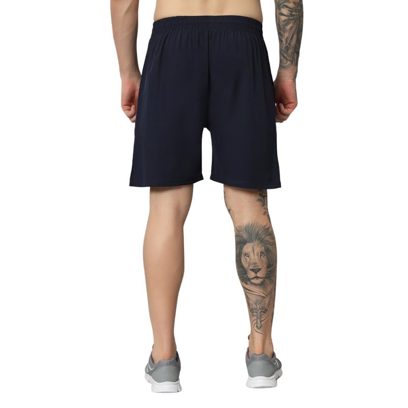 Image of ATICX Polyester Shorts for Men - Quick Dry Lightweight with Zipper Pockets - Gym, Running, Jogging, Training Half Pants for Basketball, Swimming, Badminton, Cycling, Football, Outdoor & Home Wear