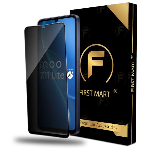 Image of FIRST MART Privacy Tempered Glass for iQOO Z11 Lite | Anti-Spy Screen Protector, Edge-to-Edge 9H Scratch Protection, Case-Friendly, Bubble-Free | Pack of 1