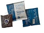 Si Sogno VENEZIA Freshly Roasted Ground Coffee Bags, Authentic Italian Coffee, 100% Colombian Arabica, Smooth & Mellow, Low Caffeine, Box of 50 Coffee Bags Like Tea Bags, Individually Wrapped