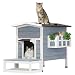 Petsfit Weatherproof Outdoor Cat Shelter/House/Condo with Stair 27.5" Lx17.5 Wx20 H