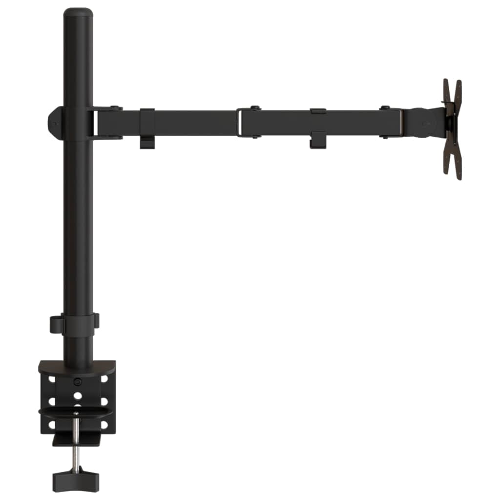 Supporto per monitor in acciaio nero, VESA 75/100 mm, regolabile, con inclinazione, braccio girevole, rotazione, estensibile, per monitor a schermo piatto, TV, ufficio, gaming, soggiorno