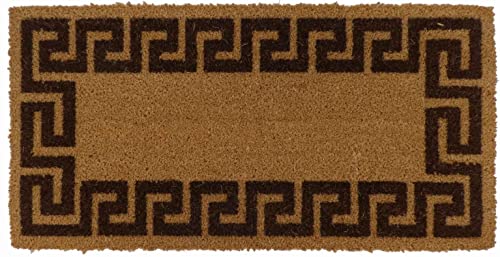 Casatessile Paillasson antidérapant dans la Noix de Coco Naturelle IMPERATORE GRECA Tapis d'entrée élégant - Marrone, 40x80 cm.