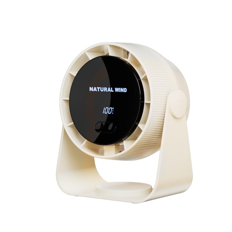 HonHey 6 Inch Desk Fan - Portable Battery Operated Fan with 4000mAh, 3 Speeds, 120° Rotation, Quiet Powerful Air Circulation for Office, Bedroom, Travel, Dorm Room