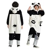 Bedsure Hoodie Blanket Christmas Gifts Wearable Blanket Hoodie, Panda Animal Costume Adult, Gift for Adults, Men, Women, Teens, Kids, Shaggy Sherpa Cozy Soft Panda Blanket Hoodie, White & Black