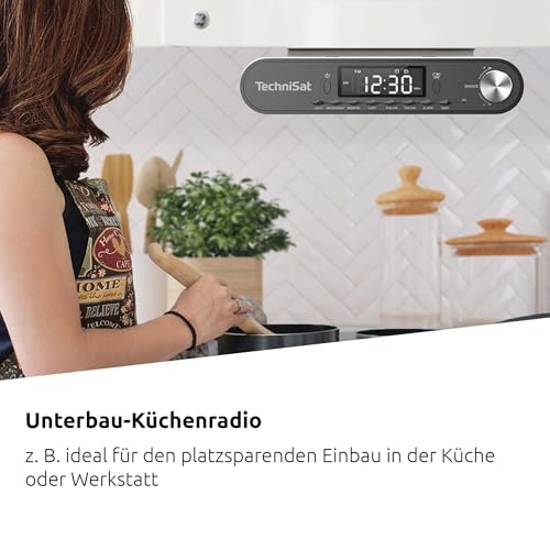 TechniSat Viola K&uuml;chenradio - Unterbau Radio mit UKW/FM, LED Display, Arbeitsleuchte, Timer, Bluetooth, Weckfunktion, Freisprecheinrichtung, 5 W Lautsprecher