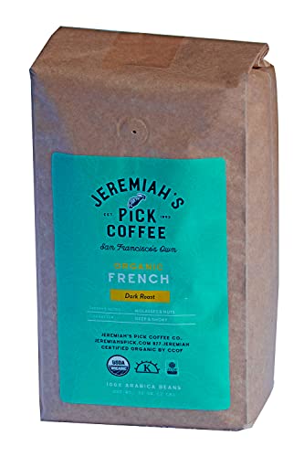 Jeremiah's Pick Coffee Organic French Roast Whole Bean Coffee, 2 lbs (Pack of 2)