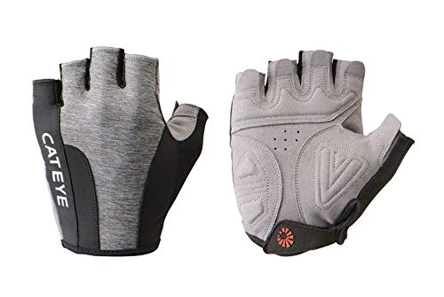 CATEYE - Classic Reflective Short Finger Cycling Gloves (Gray, Medium)