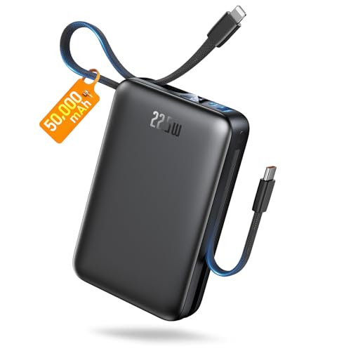 IGGPBB Portable Charger 50000mAh Power Bank,Portable Phone Charger with 2 Built in Cables,22.5W Fast...