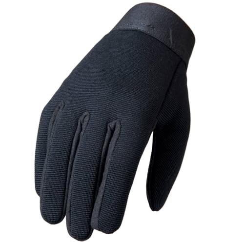 Hot Leathers Mechanic Gloves (Plain Black, Large)
