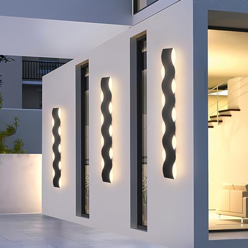 Lampe murale extérieur longue étanche ip65 éclairage mural noir 110cm