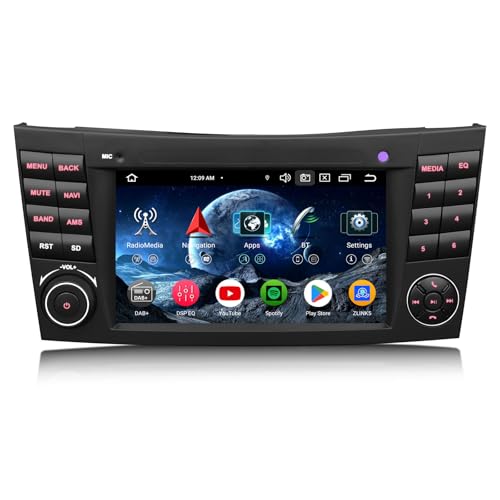 Erisin 8-Kern 4GB+64GB 7 Zoll Android 14 Autoradio Bluetooth GPS Navi für Mercedes Benz E Klasse W211 CLS Klasse W219 Unterstützt CarPlay Android Auto WiFi 4G DSP DAB+ OBD2 DTV USB Canbus Touchscreen Erisin 8-Kern 4GB+64GB 7 Zoll Android 14 Autoradio Bluetooth GPS Navi für Mercedes Benz E Klasse W211 CLS Klasse W219 Unterstützt CarPlay Android Auto WiFi 4G DSP DAB+ OBD2 DTV USB Canbus Touchscreen