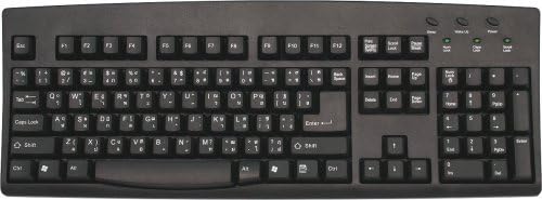 SimplyPlugo Thai and English Wired USB Computer Keyboard - Black Computer Keyboard with White Characters or Letters (Mostly for PC Windows)