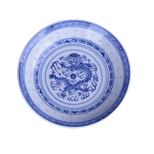 BESPORTBLE 1pc Dragon Pattern Plate Ceramic Dinner Plates Bread Butter Ceramic Shallow Bowls Dinner Serving Dish Cheese s Blue s Fruit Porcelain Asia Salad