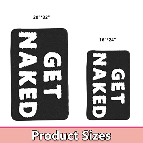Firecos Get Naked Badematte Fußmatte rutschfeste Türmatte Fussmatte Microfiber Badezimmermatte Badewanne Duschteppich Badteppich für Badezimmerdekoration (Schwarz und Weiß, 50x80cm)