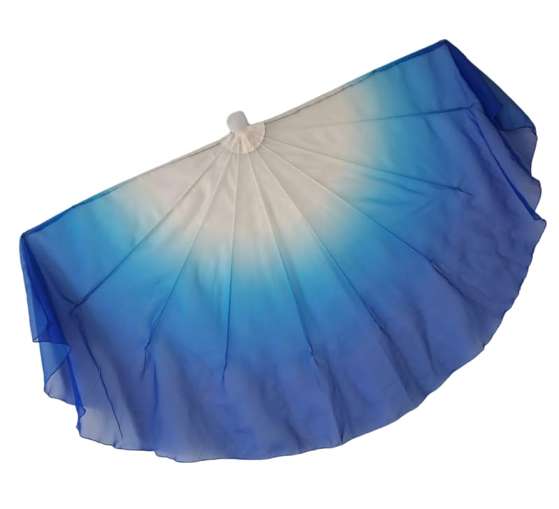 Abanicos de danza de gasa con varillas de espina de pescado 85cm