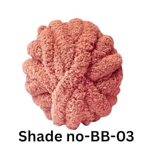 Image of VCR Rust Color Yarn, 200 Grams Big Chunky Hank, 22 Meters Length, Suitable for Knitting Blankets and Pillows, 100% Polyester Yarn Ball for Crochet DIY, Soft Threads, Pack of 1