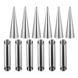 DOITOOL 12 Stück Croissant Backform aus Edelstahl Kegelförmige Hörnchen Röhren mit Abgeschrägten Kanten Stapelbares Backzubehör für Blätterteig Gebäck