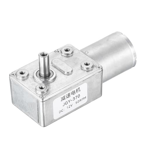 QUARKZMAN Motor Reductor De Gusano CC 12V 50 RPM Eje D De 6mm Motor Eléctrico De Reducción De Alta Torque Y Baja Velocidad Mini Turbina De Gusano