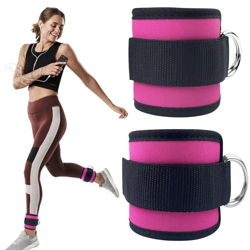 MeoZynxadril 2 Stück Fußschlaufen, Fitness Fußschlaufen, Ankle Straps für Frauen und Männer, Verstellbarer Fußmanschetten, für Kickbacks, Beinstrecken, Gesäßmuskeln und Beintraining