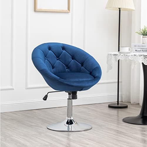 Roundhill Furniture Noas Velvet Upholstered Tufted Back Swivel Ac...